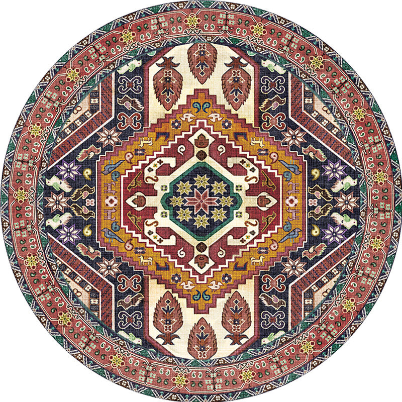 Unique Tribal Rhombus Pattern Rug Multicolor Moroccan Rug Polyester Pet Friendly Non-Slip Backing Washable Area Rug for Living Room Clearhalo 'Area Rug' 'Rugs' 'Shabby Chic' Rug' 1767127