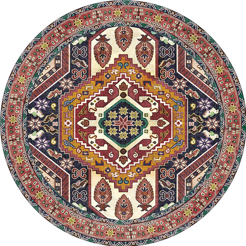 Unique Tribal Rhombus Pattern Rug Multicolor Moroccan Rug Polyester Pet Friendly Non-Slip Backing Washable Area Rug for Living Room Clearhalo 'Area Rug' 'Rugs' 'Shabby Chic' Rug' 1767127