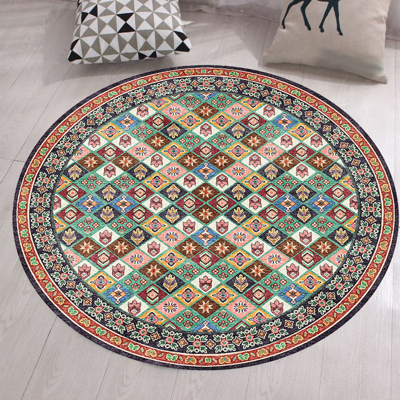 Unique Tribal Rhombus Pattern Rug Multicolor Moroccan Rug Polyester Pet Friendly Non-Slip Backing Washable Area Rug for Living Room Clearhalo 'Area Rug' 'Rugs' 'Shabby Chic' Rug' 1767134