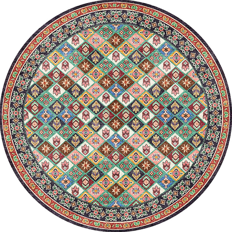 Unique Tribal Rhombus Pattern Rug Multicolor Moroccan Rug Polyester Pet Friendly Non-Slip Backing Washable Area Rug for Living Room Clearhalo 'Area Rug' 'Rugs' 'Shabby Chic' Rug' 1767135