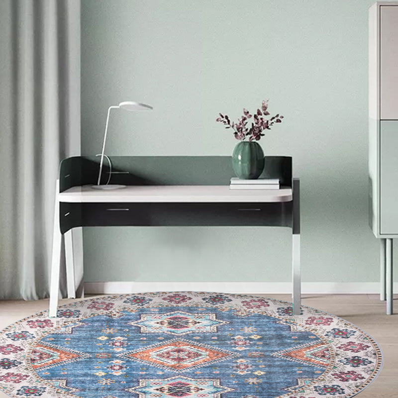 Unique Tribal Rhombus Pattern Rug Multicolor Moroccan Rug Polyester Pet Friendly Non-Slip Backing Washable Area Rug for Living Room Clearhalo 'Area Rug' 'Rugs' 'Shabby Chic' Rug' 1767140