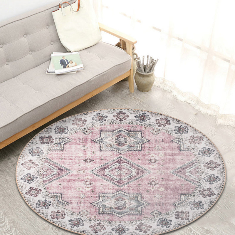 Unique Tribal Rhombus Pattern Rug Multicolor Moroccan Rug Polyester Pet Friendly Non-Slip Backing Washable Area Rug for Living Room Clearhalo 'Area Rug' 'Rugs' 'Shabby Chic' Rug' 1767143