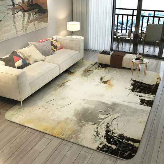 Casual Watercolor Pattern Rug Multicolor Contemporary Rug Polyester Pet Friendly Non-Slip Backing Washable Area Rug for Living Room White Clearhalo 'Area Rug' 'Modern' 'Rugs' Rug' 1767152