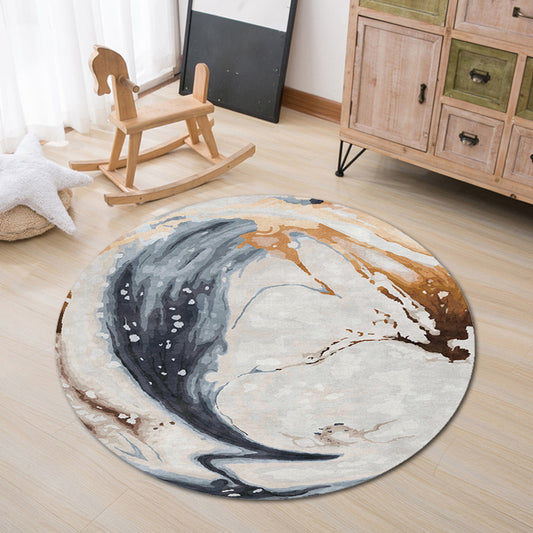 Contemporary Watercolor Pattern Rug with Swirl Stripe Multicolor Polyester Rug Non-Slip Backing Washable Pet Friendly Carpet for Bedroom Clearhalo 'Area Rug' 'Rugs' 'Shabby Chic' Rug' 1767162