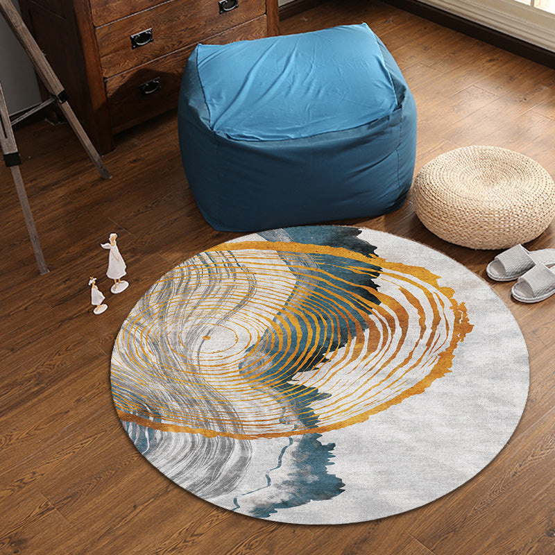 Contemporary Watercolor Pattern Rug with Swirl Stripe Multicolor Polyester Rug Non-Slip Backing Washable Pet Friendly Carpet for Bedroom Beige Clearhalo 'Area Rug' 'Rugs' 'Shabby Chic' Rug' 1767164