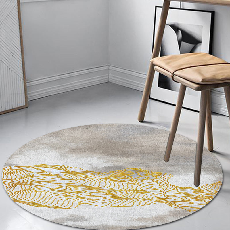 Contemporary Watercolor Pattern Rug with Swirl Stripe Multicolor Polyester Rug Non-Slip Backing Washable Pet Friendly Carpet for Bedroom Clearhalo 'Area Rug' 'Rugs' 'Shabby Chic' Rug' 1767168