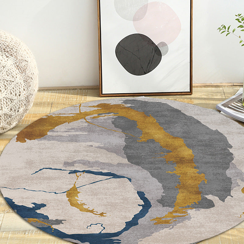 Contemporary Watercolor Pattern Rug with Swirl Stripe Multicolor Polyester Rug Non-Slip Backing Washable Pet Friendly Carpet for Bedroom Clearhalo 'Area Rug' 'Rugs' 'Shabby Chic' Rug' 1767174