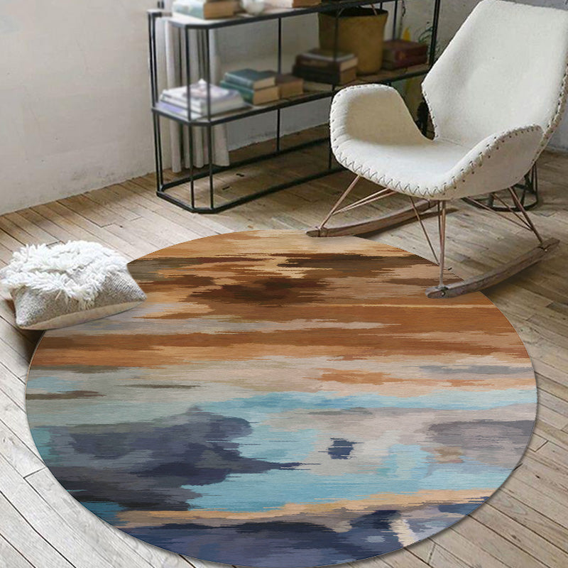 Multicolor Brushstroke Painting Pattern Rug Polyester Modern Rug Washable Anti-Slip Pet Friendly Area Rug for Living Room Brown Clearhalo 'Area Rug' 'Modern' 'Rugs' 'Shabby Chic' Rug' 1767225