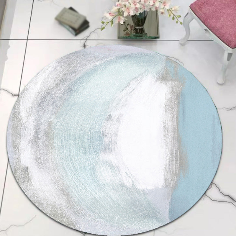 Multicolor Brushstroke Painting Pattern Rug Polyester Modern Rug Washable Anti-Slip Pet Friendly Area Rug for Living Room Sky Blue Clearhalo 'Area Rug' 'Modern' 'Rugs' 'Shabby Chic' Rug' 1767228