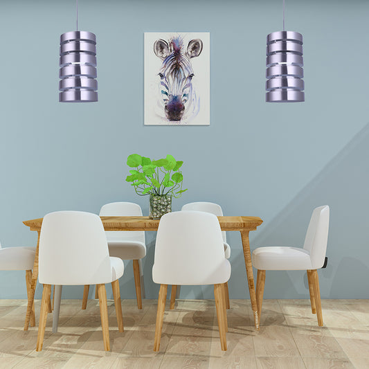 Cylindrical Metal Hanging Light Kit Modern 1 Head Silver Down Pendant for Dining Room Clearhalo 'Ceiling Lights' 'Modern Pendants' 'Modern' 'Pendant Lights' 'Pendants' Lighting' 176723