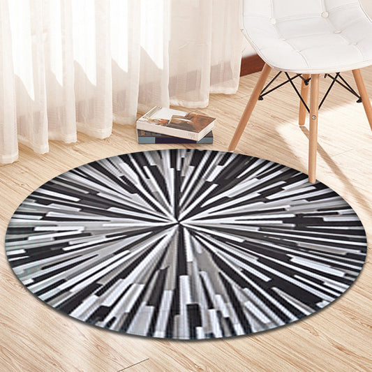 Casual Radial Geometry Pattern Rug Grey and Blue Novelty Rug Polyester Washable Pet Friendly Anti-Slip Carpet for Living Room Clearhalo 'Area Rug' 'Modern' 'Rugs' Rug' 1767321