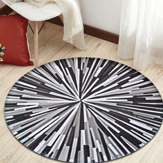 Casual Radial Geometry Pattern Rug Grey and Blue Novelty Rug Polyester Washable Pet Friendly Anti-Slip Carpet for Living Room Clearhalo 'Area Rug' 'Modern' 'Rugs' Rug' 1767322