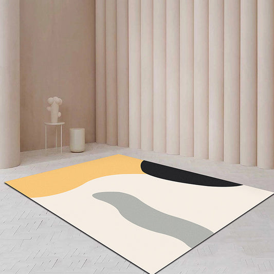 Modernist Colorblock Rug Beige and Yellow Polyester Rug Non-Slip Backing Washable Pet Friendly Carpet for Bedroom Beige Clearhalo 'Area Rug' 'Modern' 'Rugs' Rug' 1767344