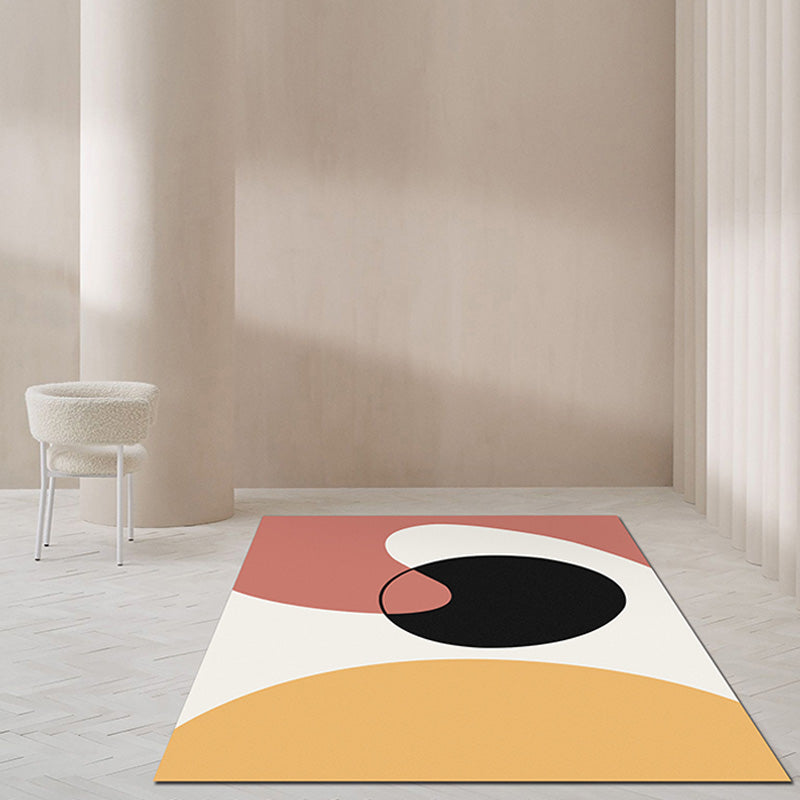 Modernist Colorblock Rug Beige and Yellow Polyester Rug Non-Slip Backing Washable Pet Friendly Carpet for Bedroom Clearhalo 'Area Rug' 'Modern' 'Rugs' Rug' 1767348