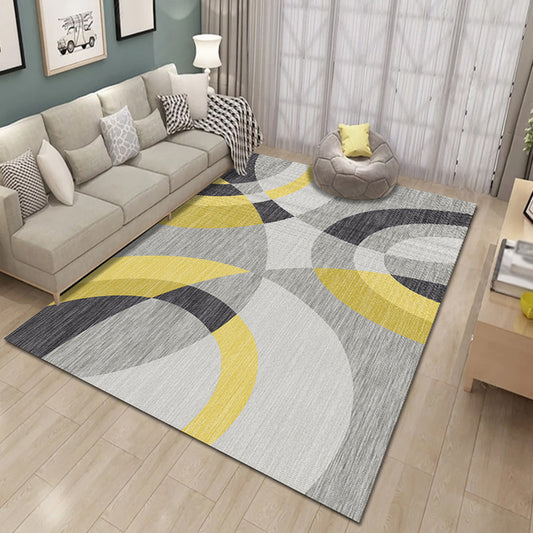 Funky Multicolor Contemporary Rug Polyester Colorblock Geometric Pattern Rug Washable Pet Friendly Non-Slip Carpet for Living Room Grey Clearhalo 'Area Rug' 'Modern' 'Rugs' Rug' 1767350