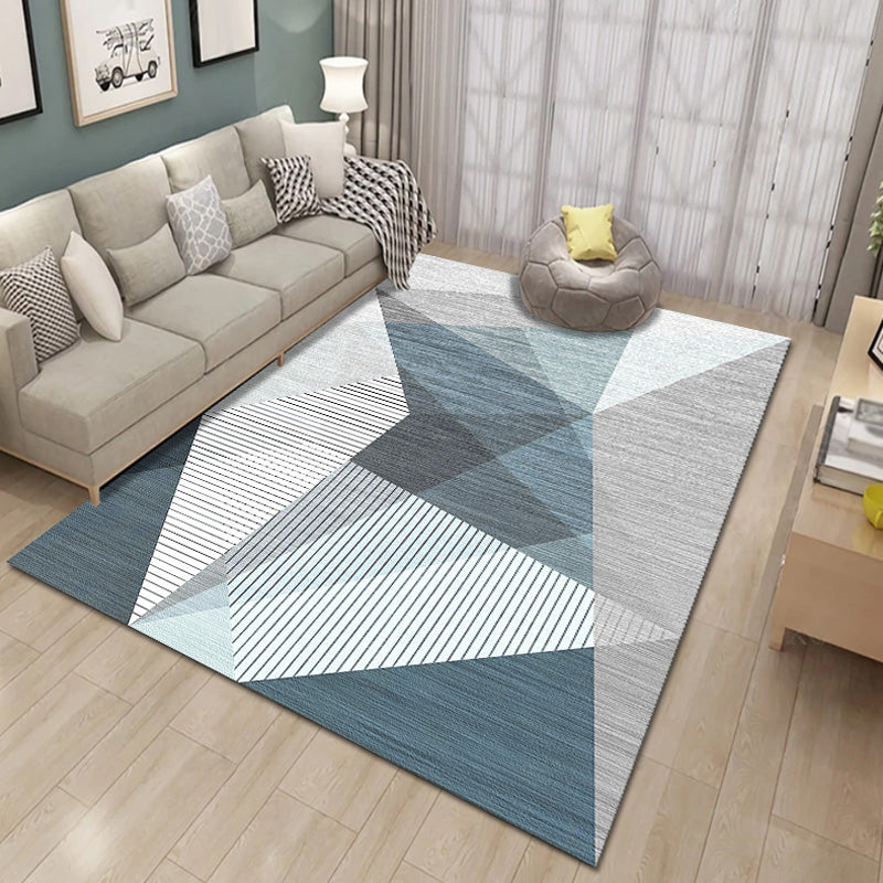 Funky Multicolor Contemporary Rug Polyester Colorblock Geometric Pattern Rug Washable Pet Friendly Non-Slip Carpet for Living Room Blue Clearhalo 'Area Rug' 'Modern' 'Rugs' Rug' 1767358