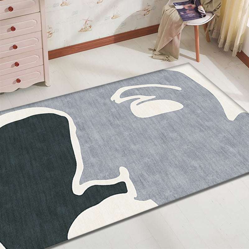 Unique Modernism Rug Grey and Black Colorblock Rug Pet Friendly Anti-Slip Washable Area Rug for Decoration Clearhalo 'Area Rug' 'Rug' 1767369