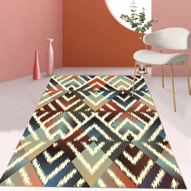 Multicolor Shabby Chic Rug Polyester Swirl Stripe and Geometric Pattern Rug Pet Friendly Washable Anti-Slip Backing Carpet for Decoration Clearhalo 'Area Rug' 'Rugs' 'Shabby Chic' Rug' 1767409
