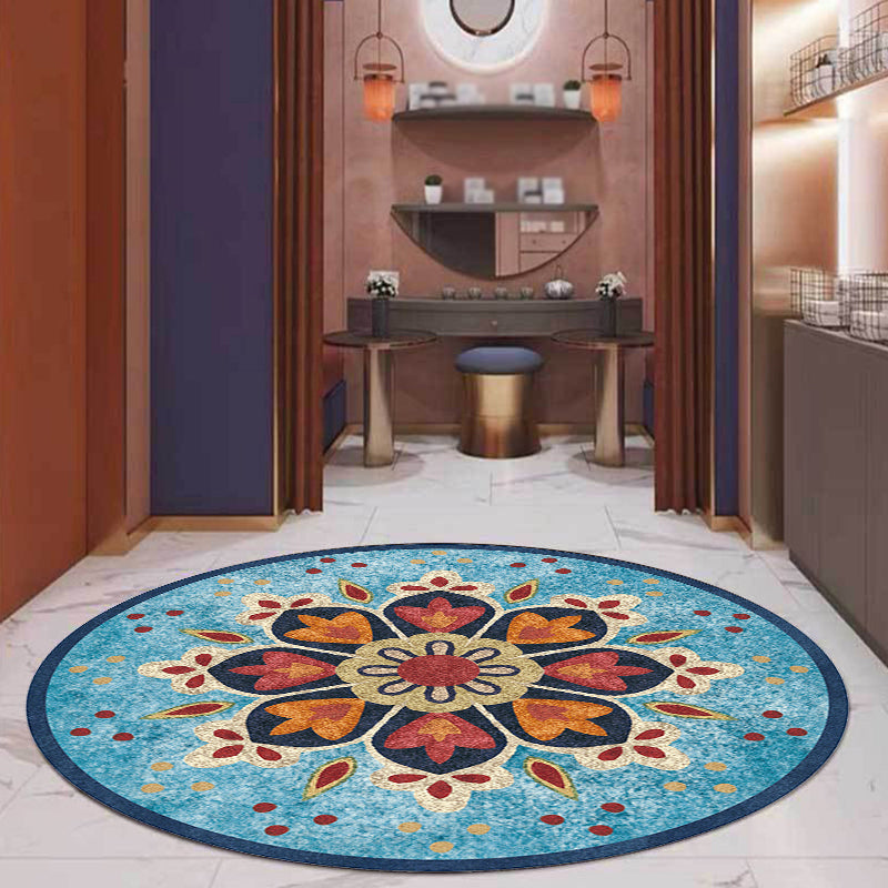 Vintage Tribal Flower Pattern Rug Multicolor Polyester Rug Washable Pet Friendly Anti-Slip Carpet for Living Room Clearhalo 'Area Rug' 'Moroccan' 'Rugs' Rug' 1767420