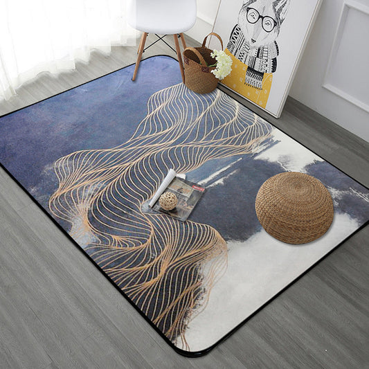 Stylish Watercolor Pattern Rug with Swirl Stripe Multicolor Novelty Rug Polyester Washable Anti-Slip Carpet for Living Room Blue Clearhalo 'Area Rug' 'Modern' 'Rugs' Rug' 1767442