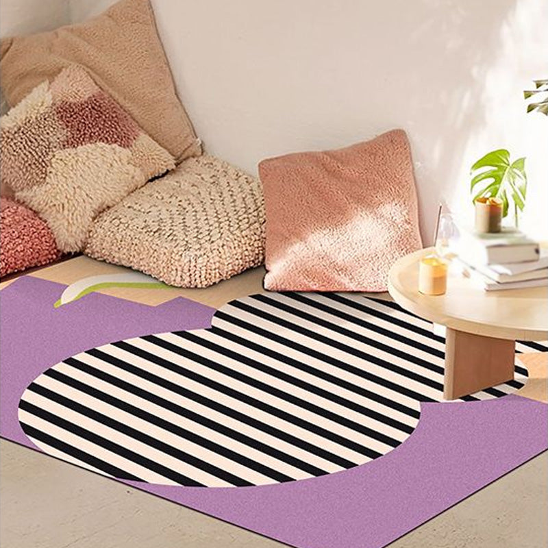 Multicolor Abstract Stripe Pattern Rug Polyester Modern Rug Washable Anti-Slip Pet Friendly Area Rug for Living Room Clearhalo 'Area Rug' 'Modern' 'Rugs' Rug' 1767457