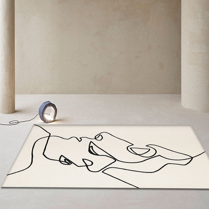 Creative Nordic Rug Beige Abstract Rug Pet Friendly Anti-Slip Washable Area Rug for Decoration Beige Clearhalo 'Area Rug' 'Rug' 1767462