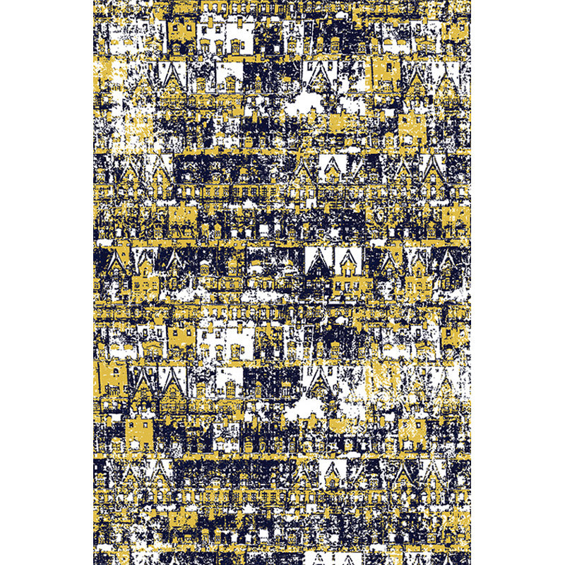 Bohemian Tribal Geometric Pattern Rug Orange and Yellow Polyester Rug Washable Pet Friendly Anti-Slip Carpet for Living Room Clearhalo 'Area Rug' 'Bohemian' 'Rugs' Rug' 1767480