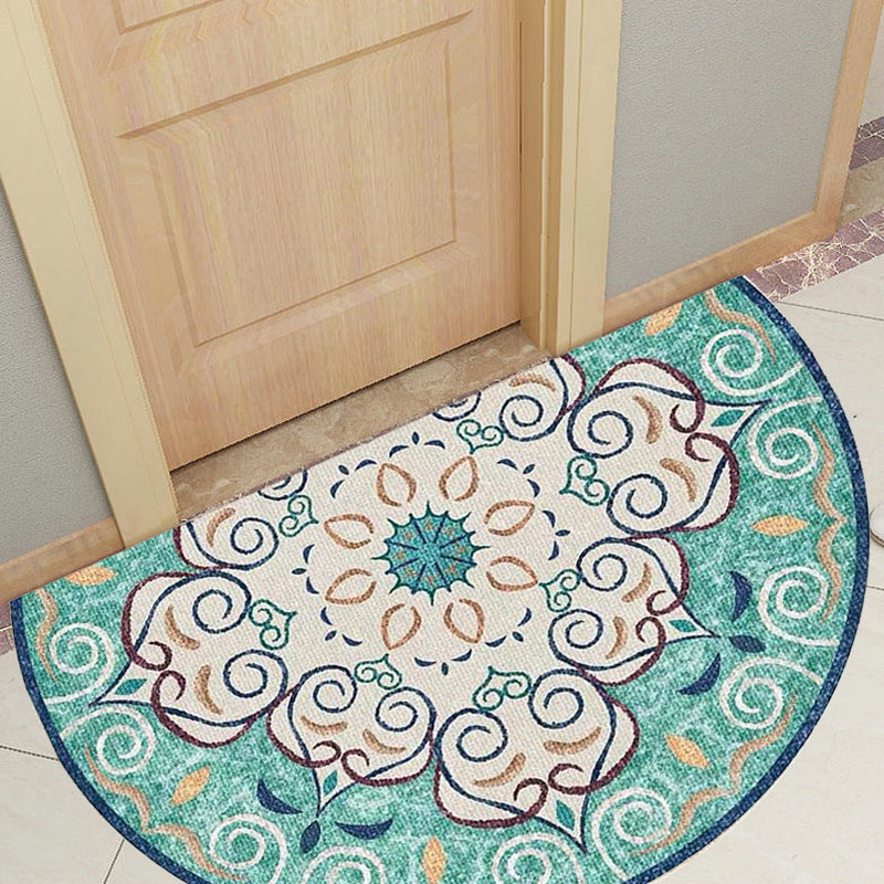 Bohemian Floral Pattern Rug Multicolor Polyester Rug Machine Washable Non-Slip Backing Area Rug for Living Room Blue Clearhalo 'Area Rug' 'Moroccan' 'Rugs' Rug' 1767564