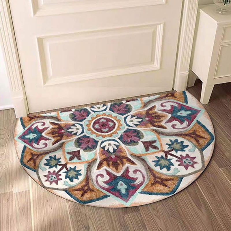 Bohemian Floral Pattern Rug Multicolor Polyester Rug Machine Washable Non-Slip Backing Area Rug for Living Room Pink Clearhalo 'Area Rug' 'Moroccan' 'Rugs' Rug' 1767567