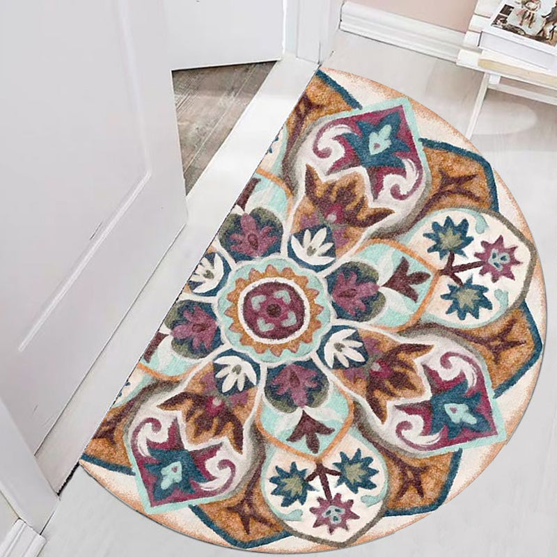 Bohemian Floral Pattern Rug Multicolor Polyester Rug Machine Washable Non-Slip Backing Area Rug for Living Room Clearhalo 'Area Rug' 'Moroccan' 'Rugs' Rug' 1767568