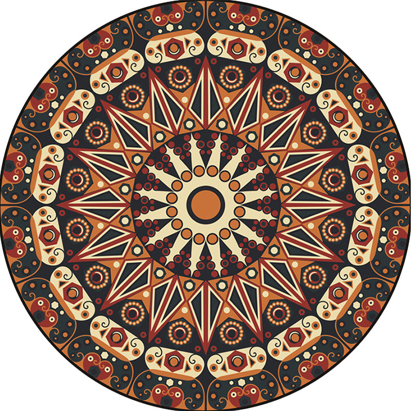Moroccan Circle Pattern Rug with Flower Multicolor Polyester Rug Washable Pet Friendly Non-Slip Area Rug for Living Room Clearhalo 'Area Rug' 'Moroccan' 'Rugs' Rug' 1767633