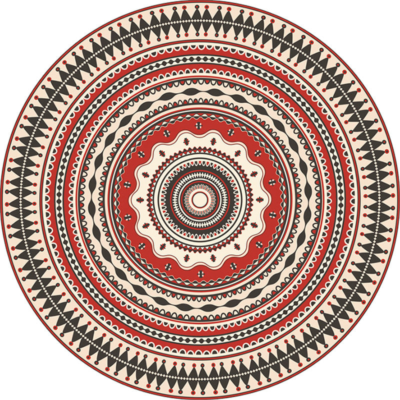 Moroccan Circle Pattern Rug with Flower Multicolor Polyester Rug Washable Pet Friendly Non-Slip Area Rug for Living Room Clearhalo 'Area Rug' 'Moroccan' 'Rugs' Rug' 1767637