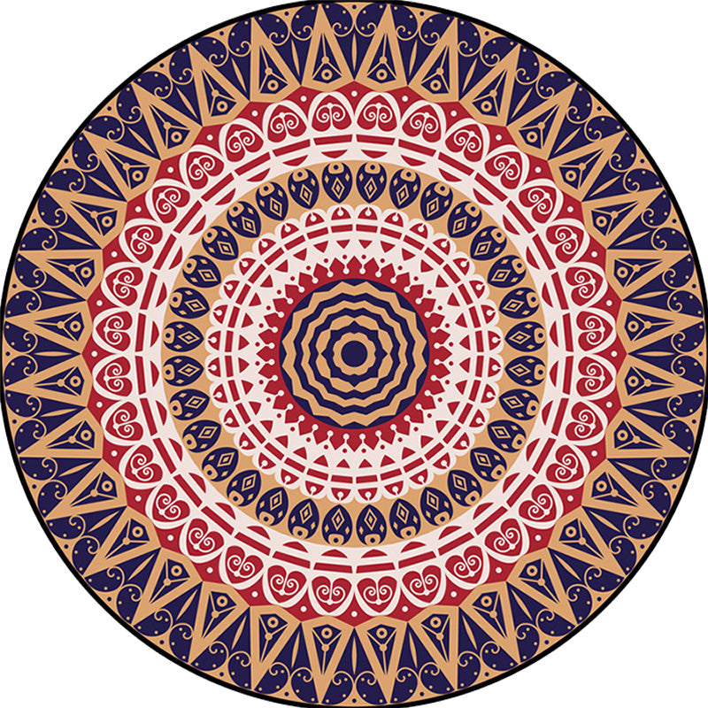 Moroccan Circle Pattern Rug with Flower Multicolor Polyester Rug Washable Pet Friendly Non-Slip Area Rug for Living Room Clearhalo 'Area Rug' 'Moroccan' 'Rugs' Rug' 1767639