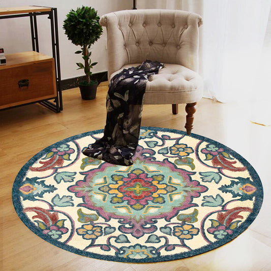 Stylish Tribal Flower Pattern Rug Multicolor Moroccan Rug Polyester Pet Friendly Non-Slip Backing Washable Area Rug for Living Room Clearhalo 'Area Rug' 'Moroccan' 'Rugs' Rug' 1767652