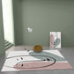 Stylish Modernism Rug Orange and Green Colorblock Character Pattern Rug Pet Friendly Anti-Slip Washable Area Rug for Decoration Green Clearhalo 'Area Rug' 'Rug' 1767681
