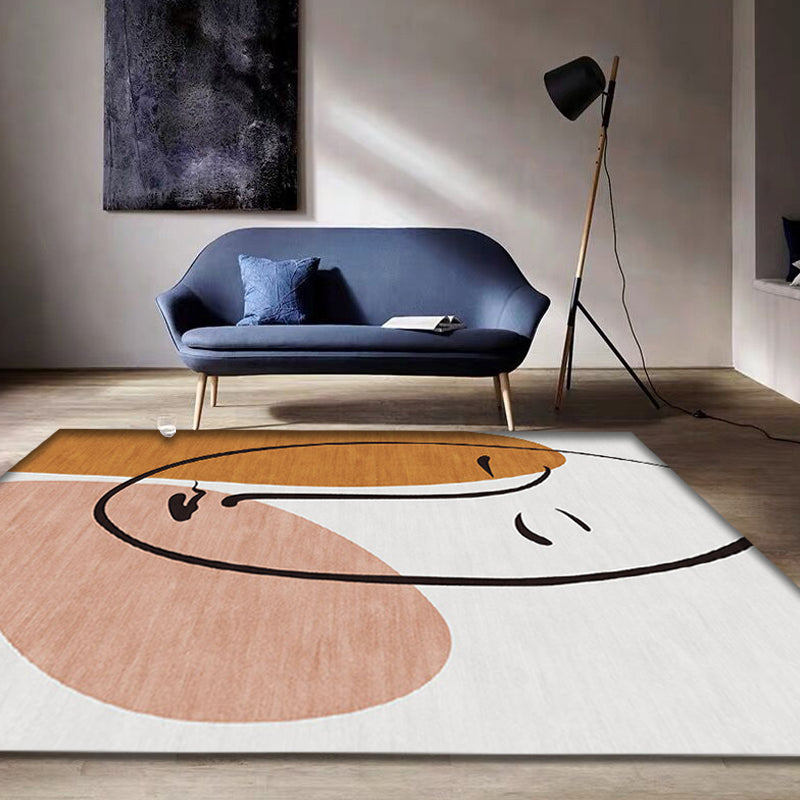 Stylish Modernism Rug Orange and Green Colorblock Character Pattern Rug Pet Friendly Anti-Slip Washable Area Rug for Decoration Yellow-Red Clearhalo 'Area Rug' 'Rug' 1767689