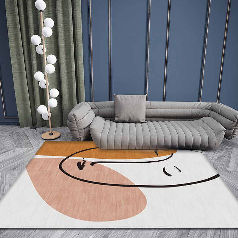 Stylish Modernism Rug Orange and Green Colorblock Character Pattern Rug Pet Friendly Anti-Slip Washable Area Rug for Decoration Clearhalo 'Area Rug' 'Rug' 1767690