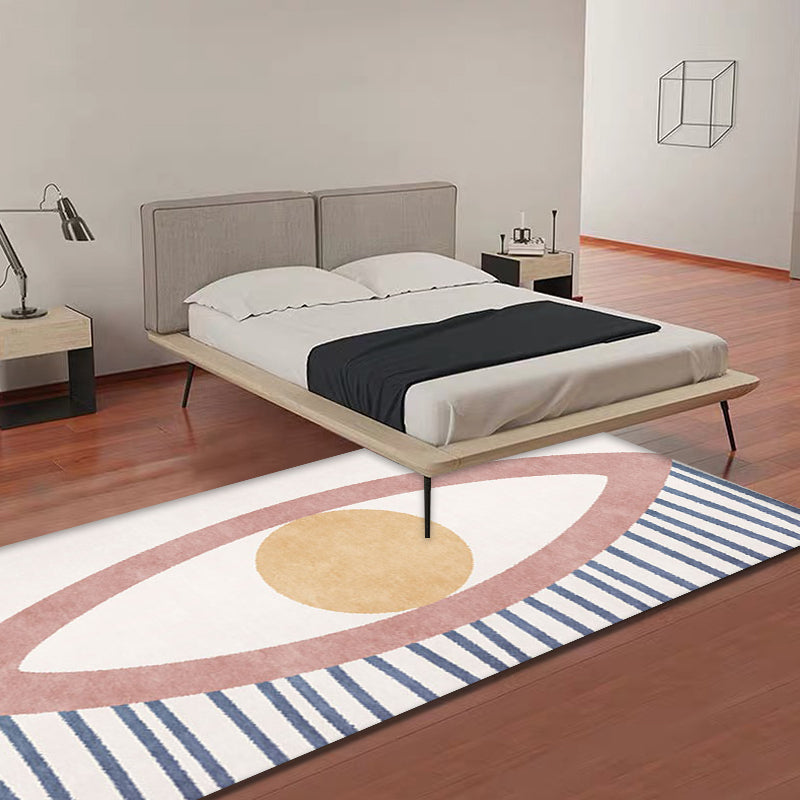 Novelty Eye Pattern Rug Pink Polyester Rug Non-Slip Backing Washable Pet Friendly Carpet for Home Pink Clearhalo 'Area Rug' 'Rug' 1767742