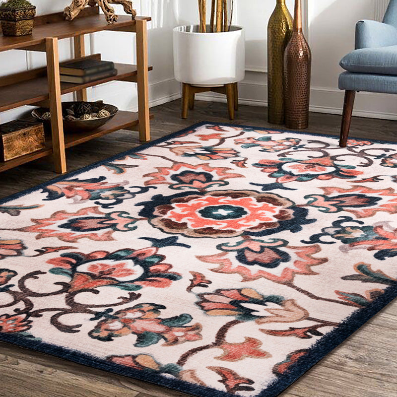 Retro Tribal Pattern Rug Light Grey Polyester Washable Pet Friendly Anti-Slip Carpet for Living Room Clearhalo 'Area Rug' 'Bohemian' 'Moroccan' 'Rugs' Rug' 1767750