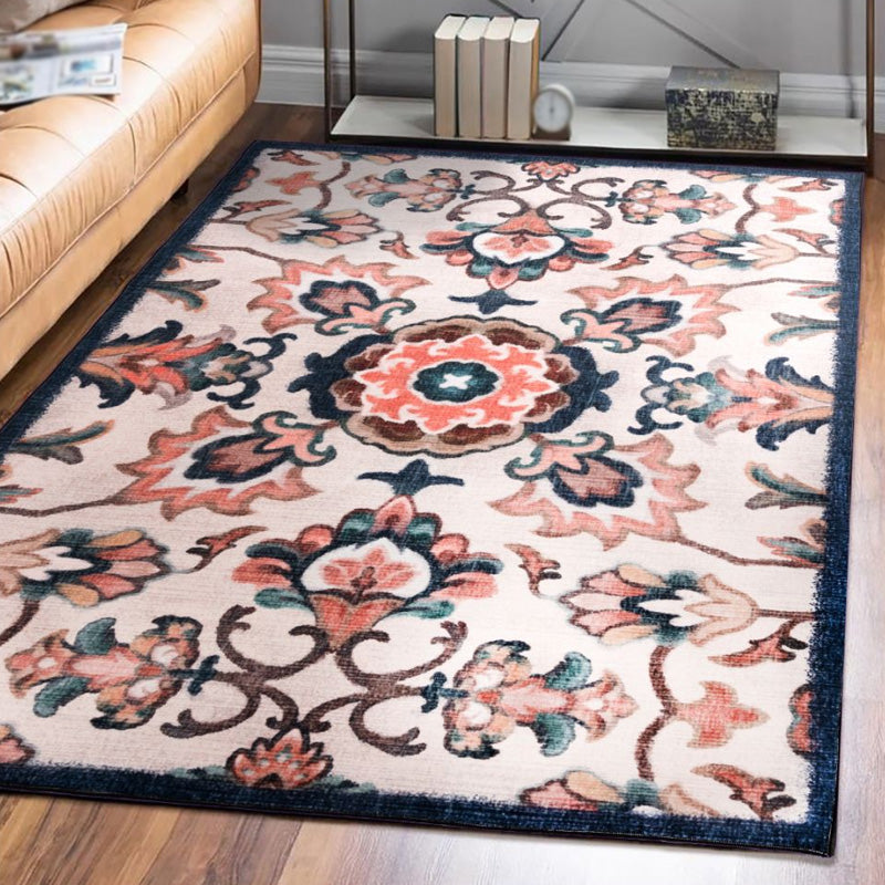 Retro Tribal Pattern Rug Light Grey Polyester Washable Pet Friendly Anti-Slip Carpet for Living Room Clearhalo 'Area Rug' 'Bohemian' 'Moroccan' 'Rugs' Rug' 1767751