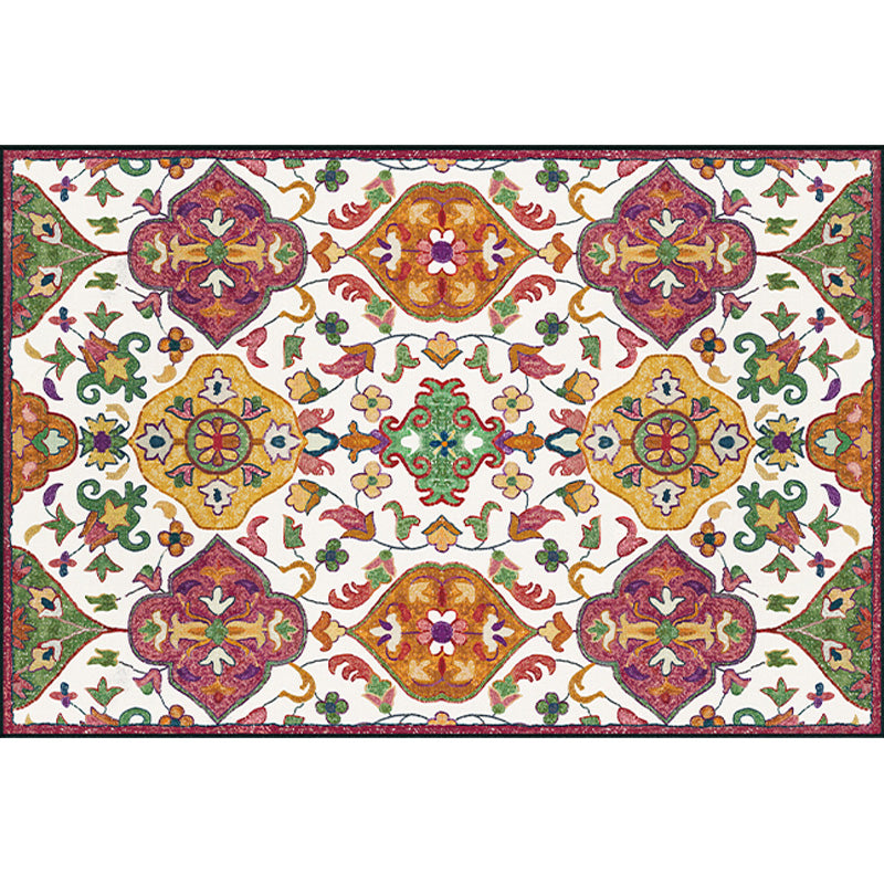 Retro Tribal Pattern Rug Light Grey Polyester Washable Pet Friendly Anti-Slip Carpet for Living Room Clearhalo 'Area Rug' 'Bohemian' 'Moroccan' 'Rugs' Rug' 1767760