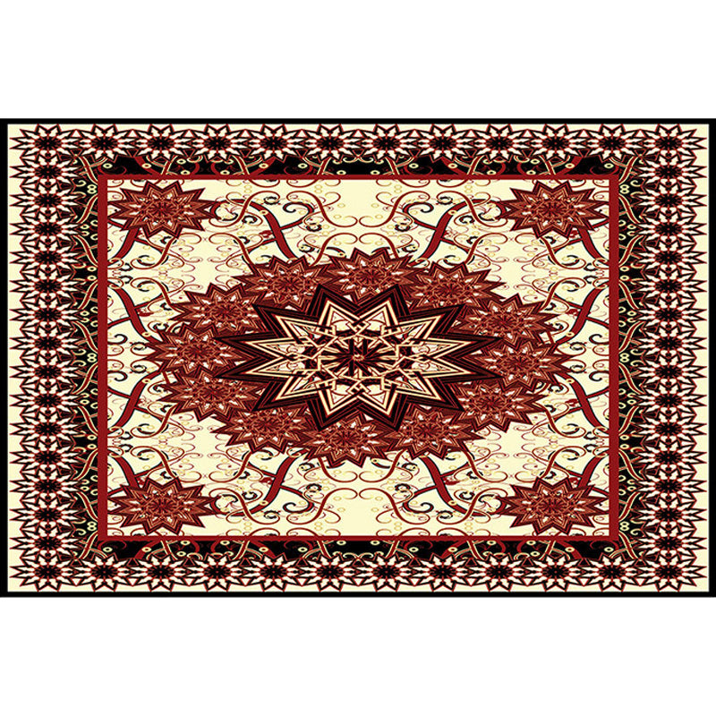 Brown Multicolor Vintage Rug Polyester Medallion Pattern Rug Pet Friendly Washable Anti-Slip Backing Carpet for Decoration Clearhalo 'Area Rug' 'Moroccan' 'Rugs' Rug' 1767762