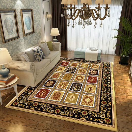 Brown Multicolor Vintage Rug Polyester Medallion Pattern Rug Pet Friendly Washable Anti-Slip Backing Carpet for Decoration Ginger Clearhalo 'Area Rug' 'Moroccan' 'Rugs' Rug' 1767771