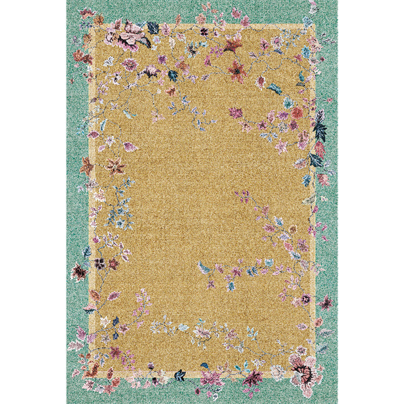 Multicolor Oriental Rug Polyester Flower Pattern Rug Pet Friendly Washable Anti-Slip Backing Carpet for Decoration Clearhalo 'Area Rug' 'Rug' 1767785