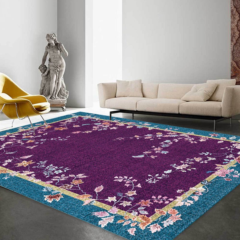 Multicolor Oriental Rug Polyester Flower Pattern Rug Pet Friendly Washable Anti-Slip Backing Carpet for Decoration Clearhalo 'Area Rug' 'Rug' 1767787