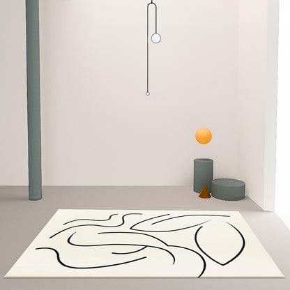 Casual Beige Modernist Rug Polyester Abstract Rug Washable Pet Friendly Non-Slip Carpet for Living Room Beige Clearhalo 'Area Rug' 'Rug' 1767849