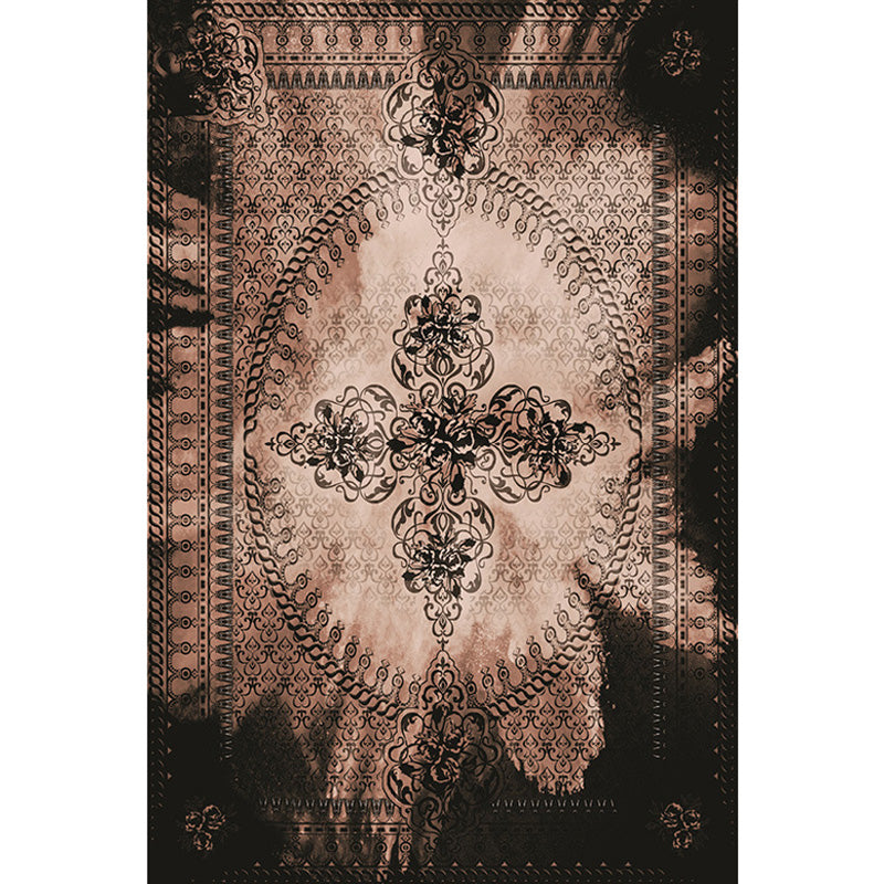 Moroccan Azulejo Pattern Rug Black Multicolor Polyester Rug Washable Pet Friendly Non-Slip Area Rug for Living Room Clearhalo 'Area Rug' 'Rugs' 'Shabby Chic' Rug' 1767866