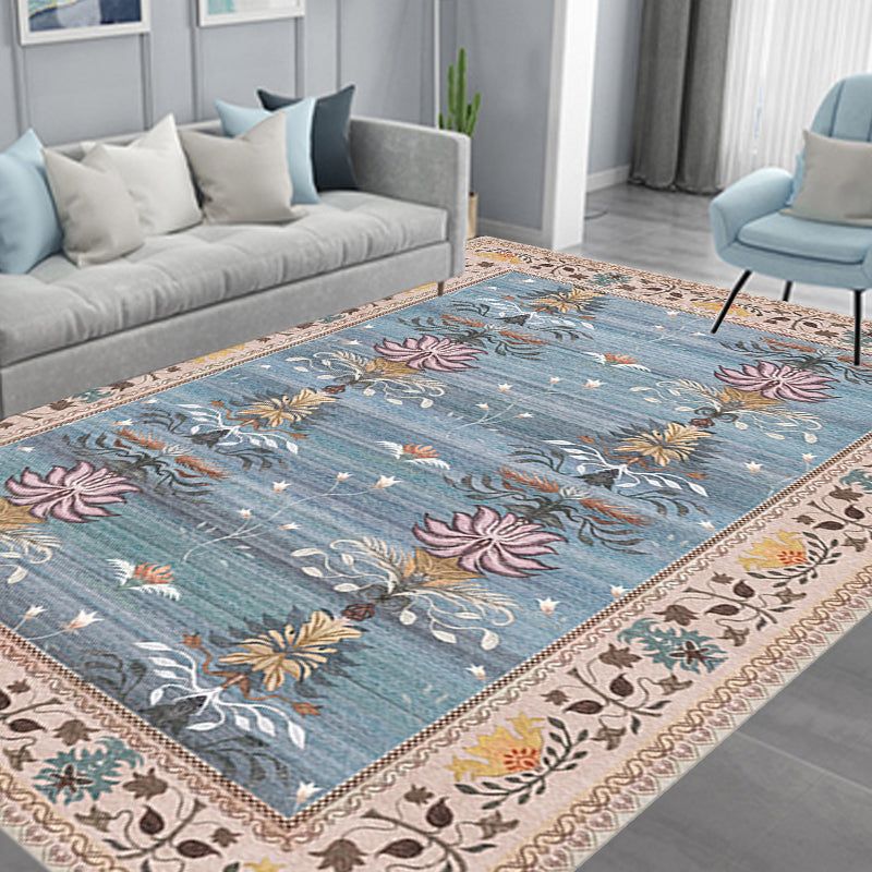 Pink Shabby Chic Rug Polyester Tribal Flower Pattern Rug Pet Friendly Washable Anti-Slip Backing Carpet for Decoration Clearhalo 'Area Rug' 'Rugs' 'Shabby Chic' Rug' 1767888