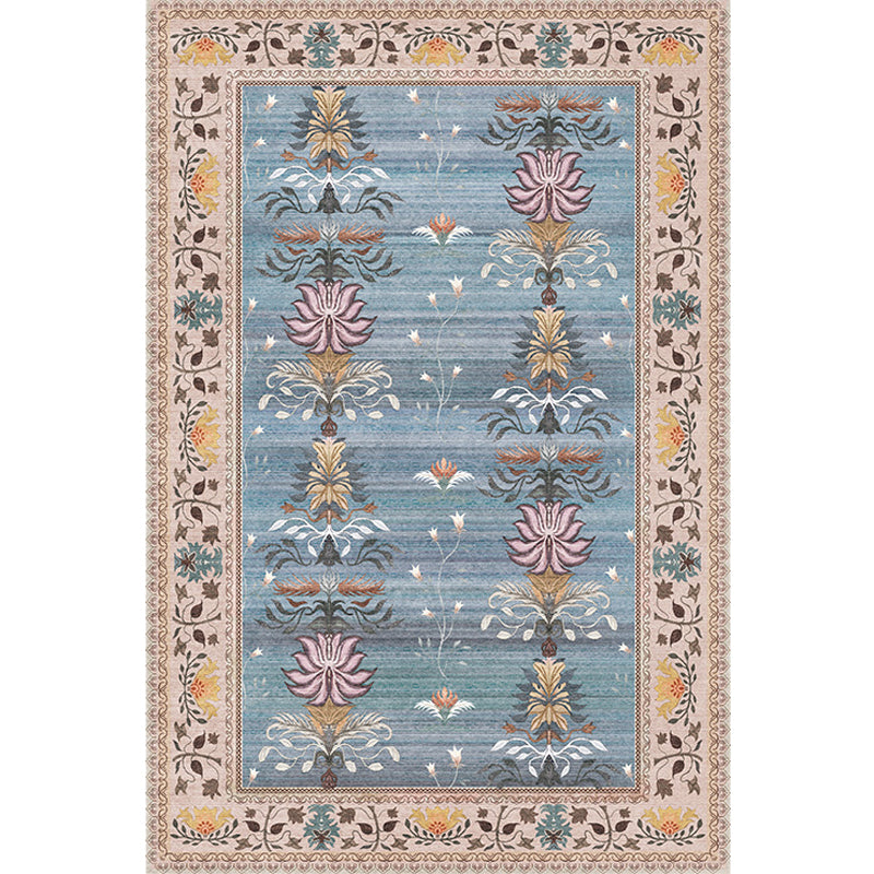 Pink Shabby Chic Rug Polyester Tribal Flower Pattern Rug Pet Friendly Washable Anti-Slip Backing Carpet for Decoration Clearhalo 'Area Rug' 'Rugs' 'Shabby Chic' Rug' 1767889