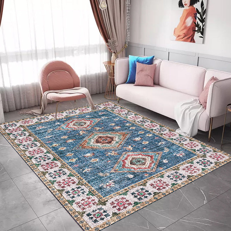 Pink Shabby Chic Rug Polyester Tribal Flower Pattern Rug Pet Friendly Washable Anti-Slip Backing Carpet for Decoration Clearhalo 'Area Rug' 'Rugs' 'Shabby Chic' Rug' 1767905